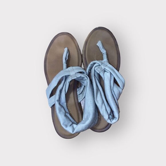 Sketchers Tan Textile Sandals Shoe Size 7 - Picture 2 of 5